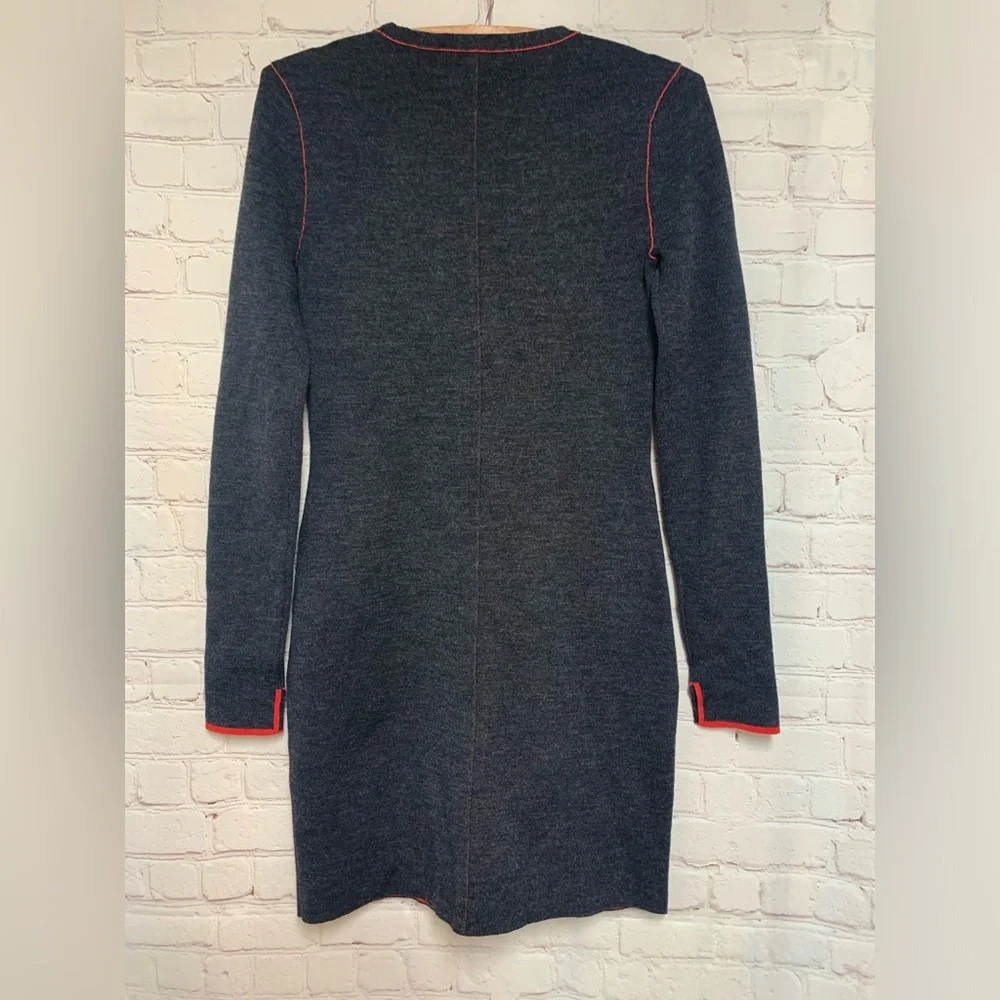 Rag & Bone Merino Wool Charcoal Red Knit Fitted Dress Size XS - Picture 6 of 6